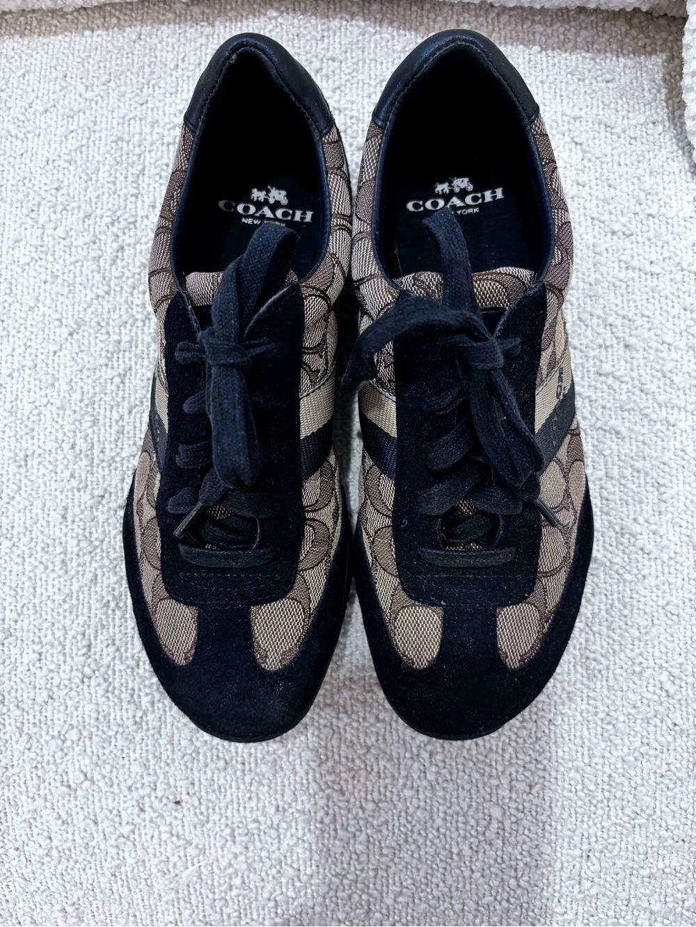 Coach Women’s Navy & Brown Signature Lace-Up Sneakers